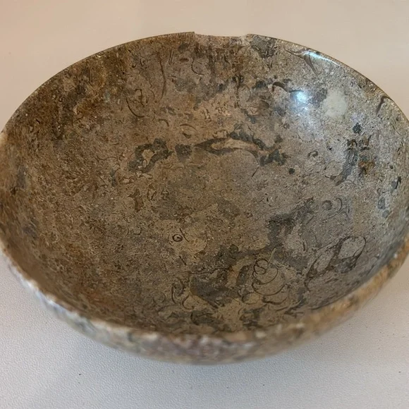 Marble limestone Bowl home decor trinket dish beige heavy small bowl - Picture 7 of 10